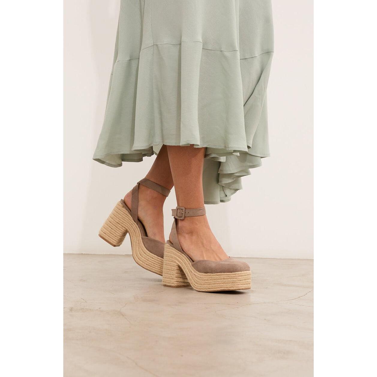 Sandalias de tacón Tina Topo Straw 11.5 cm