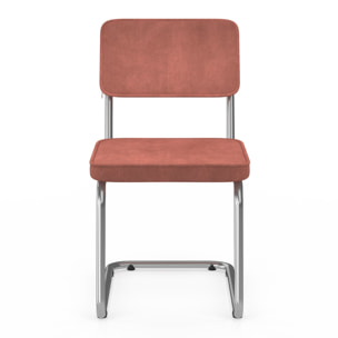 Chaises Naya en velours terracotta et pied métal - lot de 4