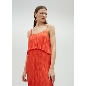 Vestito midi con volant