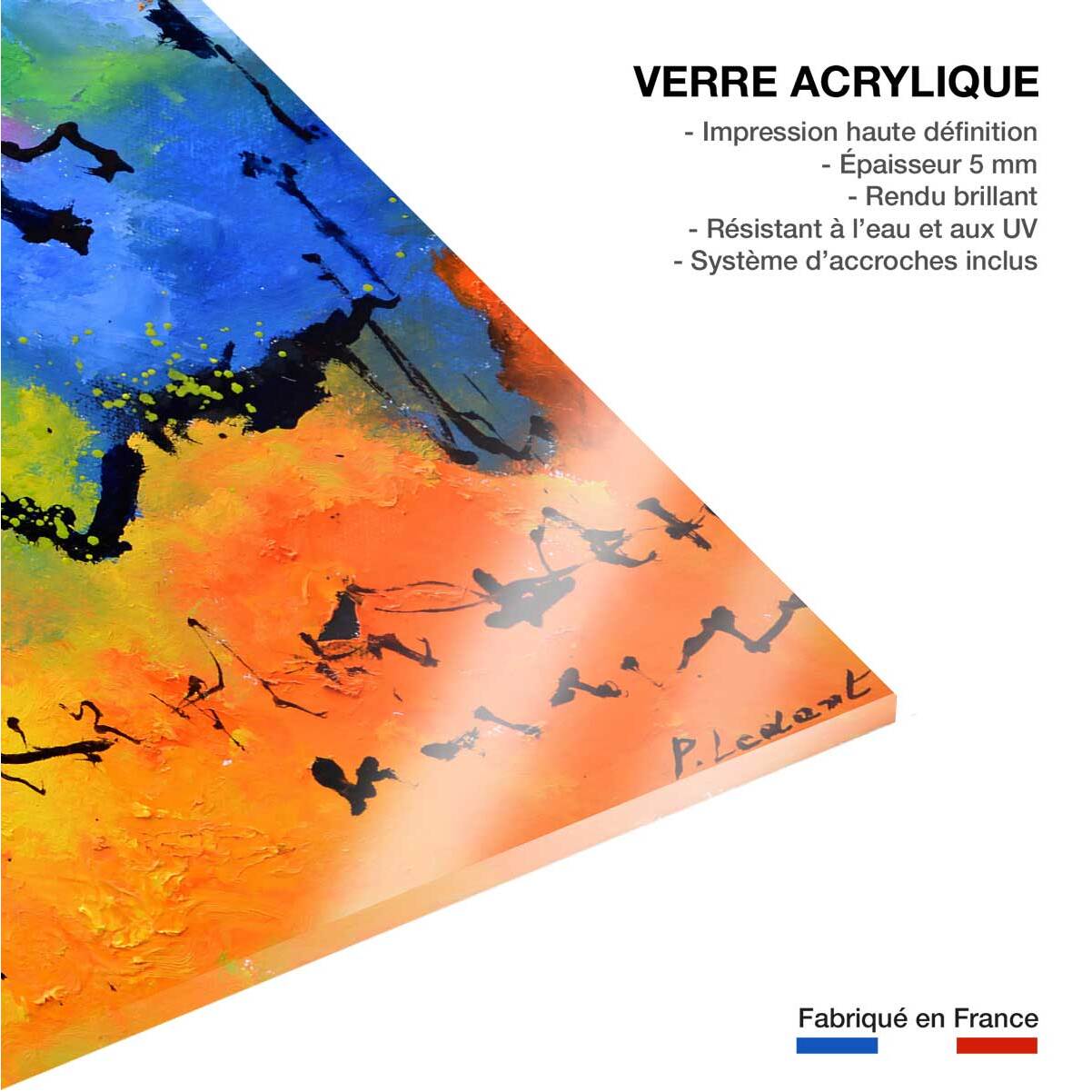 Tableau abstrait deco blue limit Tableau plexiglas