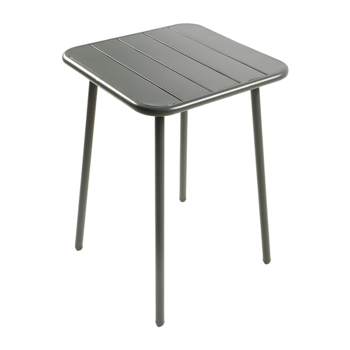 EVORA Table carrée 2 places 50x50cm gris foncé