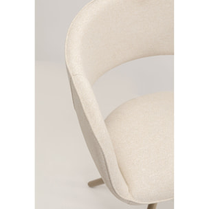 Chaise avec accoudoirs pivotante Gina beige Kare Design