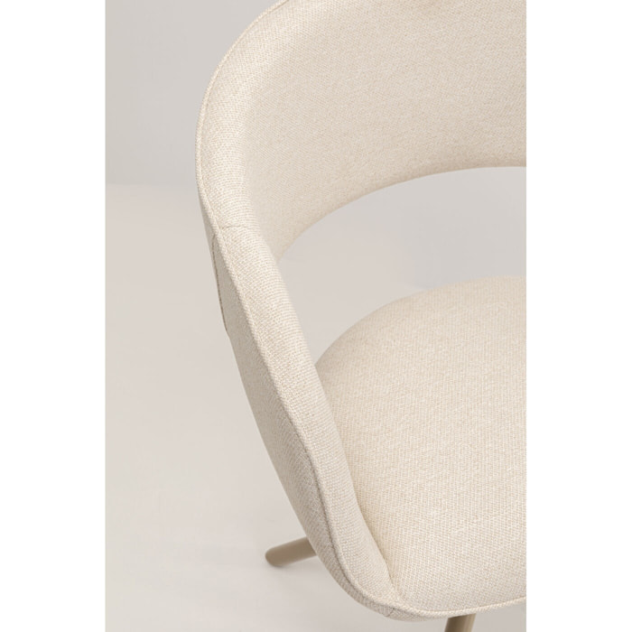 Chaise avec accoudoirs pivotante Gina beige Kare Design