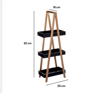 Desserte 3 niveaux triangle Acacia noir Naturéo