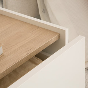 Commode Canes -tableau technique stratifié-couleur blanc mat/naturel 82 x 85 x 40 cm