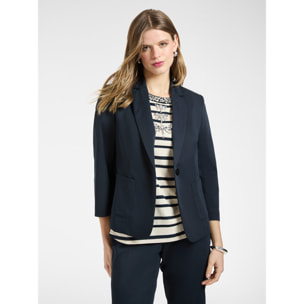 Elena Mirò - Blazer de raso elástico - Azul