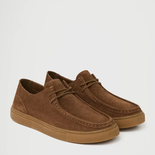 Zapato wallaby Marlon marrón de serraje con logo Polo Club