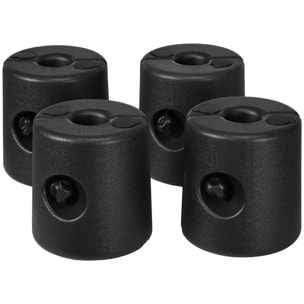 Lot de 4 poids de lestage cylindrique pour tonnelle barnum tente dim. Ø 22 / Ø 24 x 25H cm HDPE noir