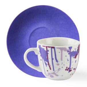 Set 6 Tasses à Café avec Soucoupes Excelsa – Dripping, Porcelaine Multicolore