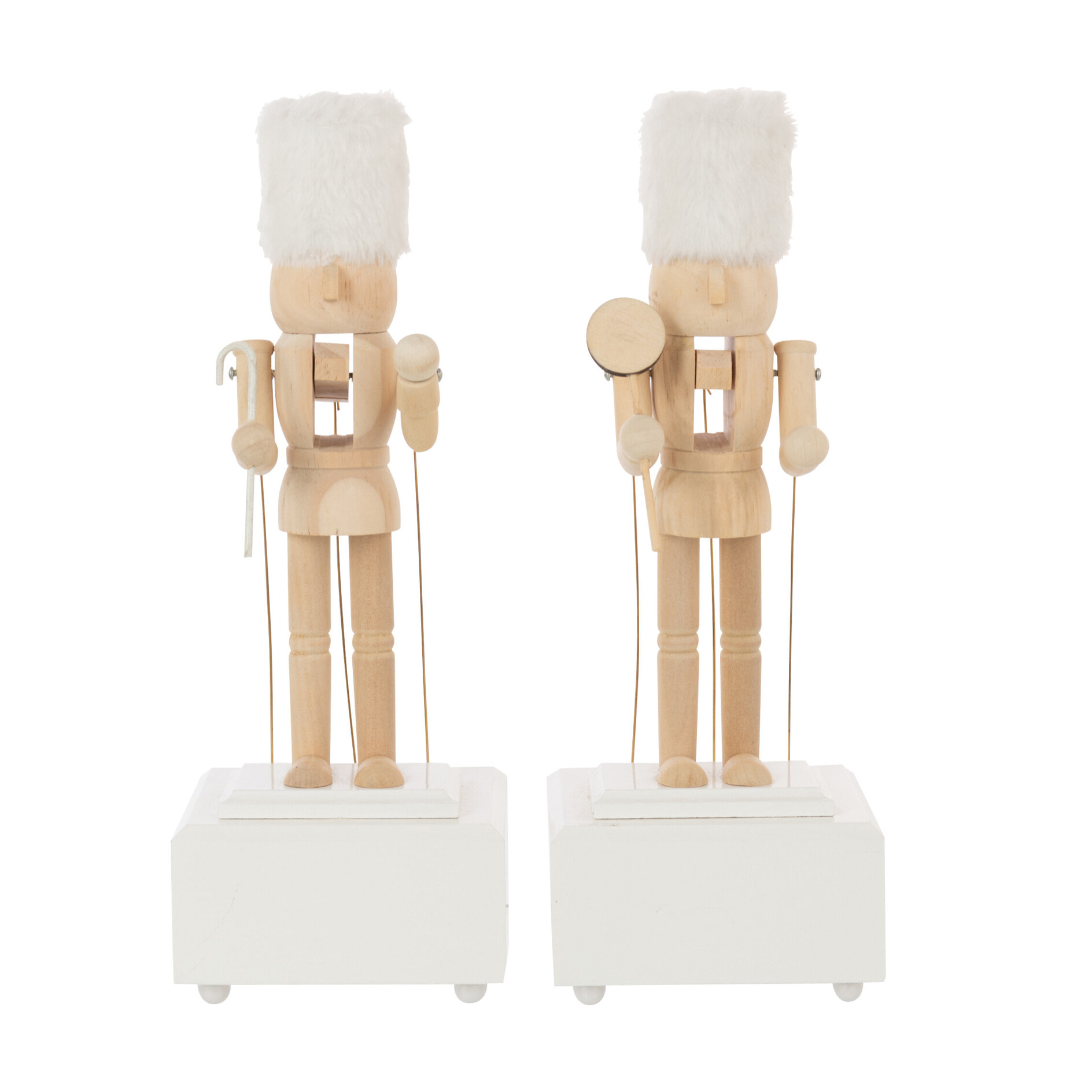 J-Line figurine Casse-Noisette Musique - bois - naturel/blanc - 2 pièces