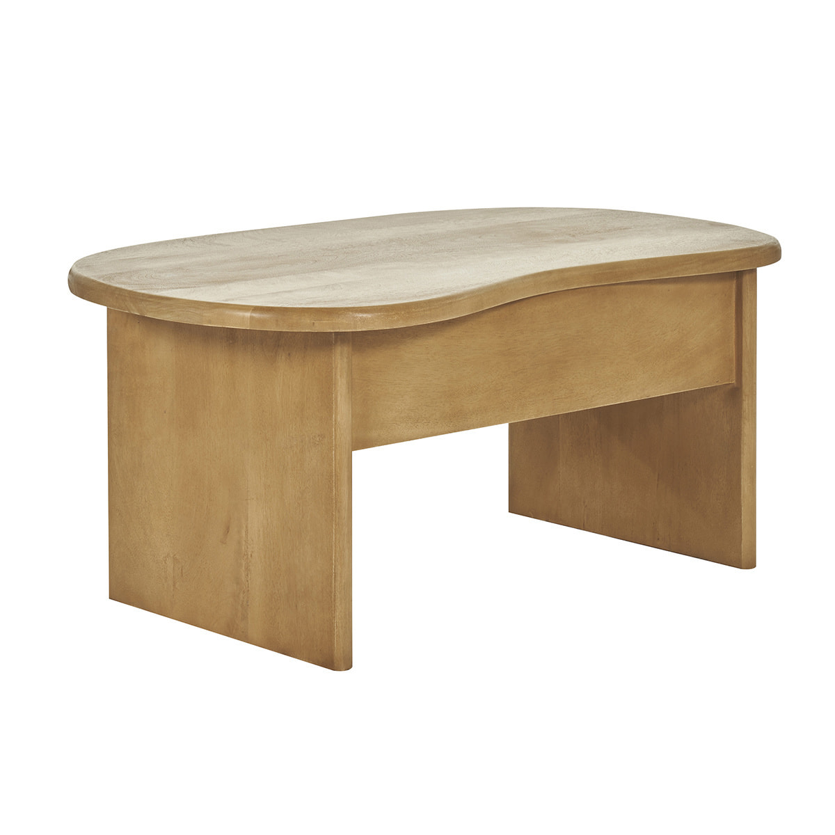 Table basse relevable design haricot avec rangement en bois manguier massif L95 cm KOKOA