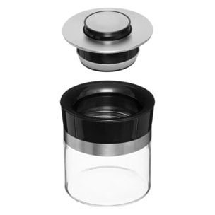 Bocal verre couvercle push inox 07L PushEat