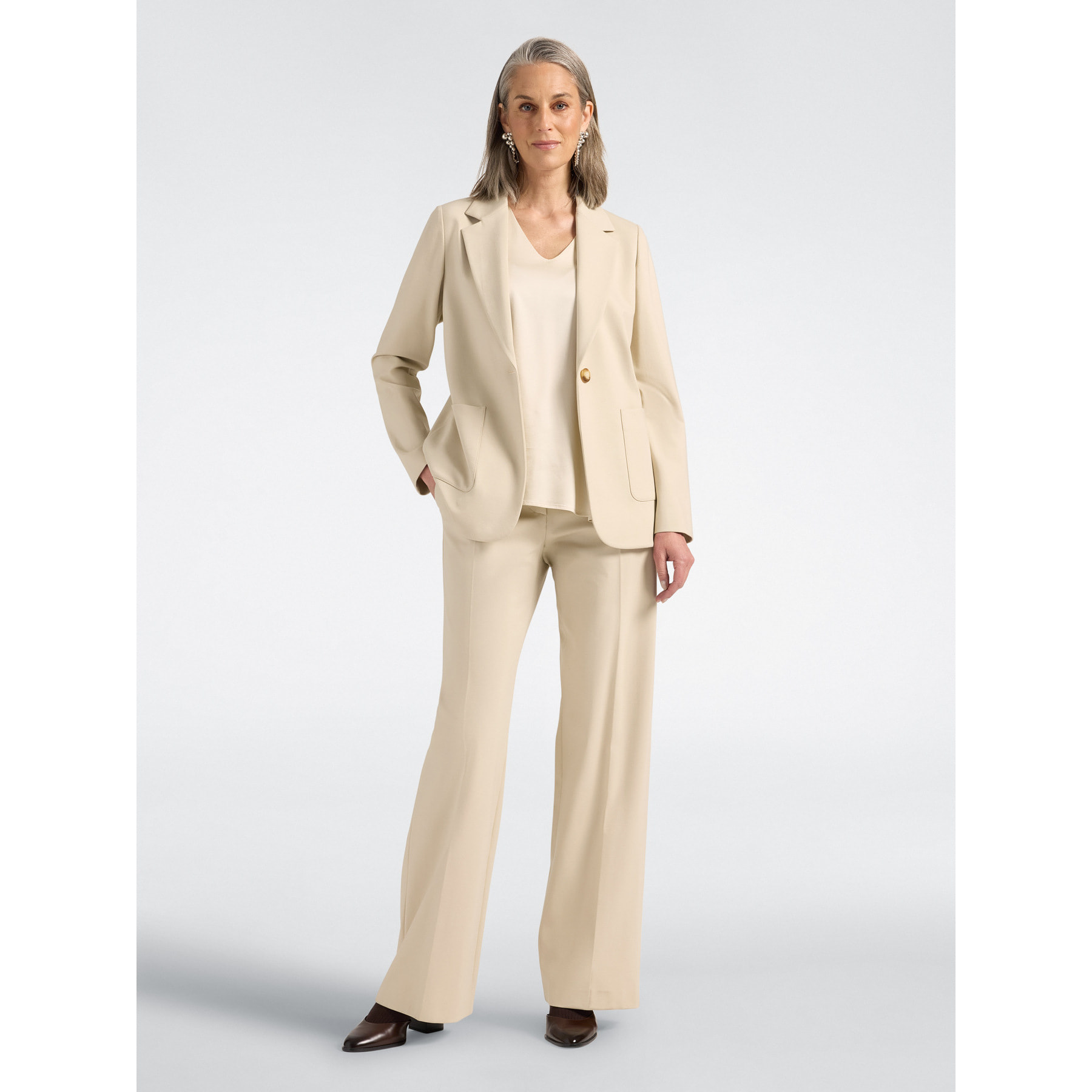 Elena Mirò - Blazer misto viscosa monopetto - Beige