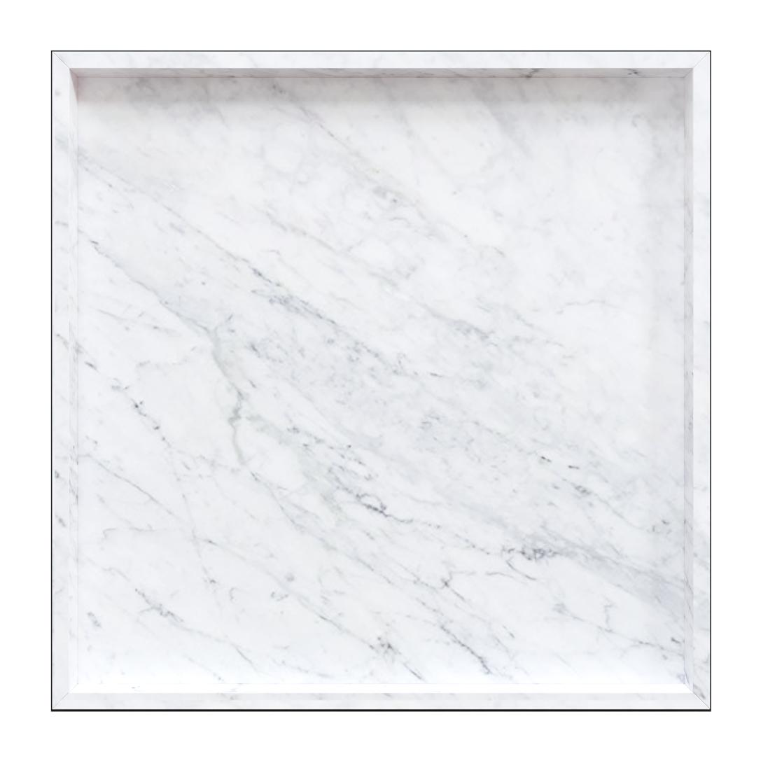 Table basse Kouki en marbre blanc et métal