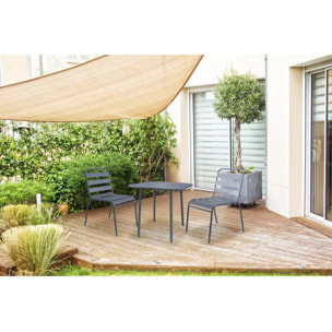 Table de jardin en métal "Bilbao" - 70 x 70 x 71 cm - Gris