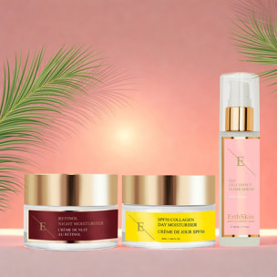 Crema de día con colágeno SPF + Hidratante de noche con retinol + SERUM EFECTO CELULAR EGF