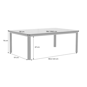 Table de jardin extensible aluminium 12 places KARO