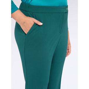 Fiorella Rubino - Pantaloni kick flare in tessuto stretch - Verde