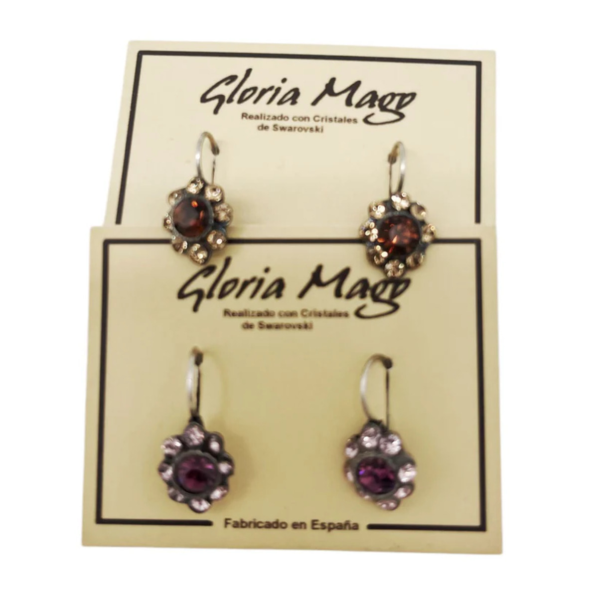 Pack 2 pares dormilonas cristal SW y plata 10µ.