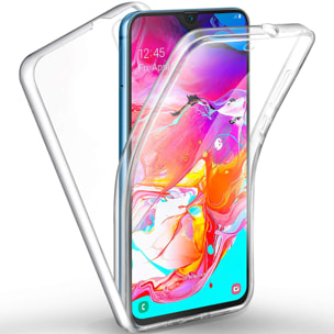 Coque Samsung Galaxy A70 360° intégrale protection avant arrière silicone transparente