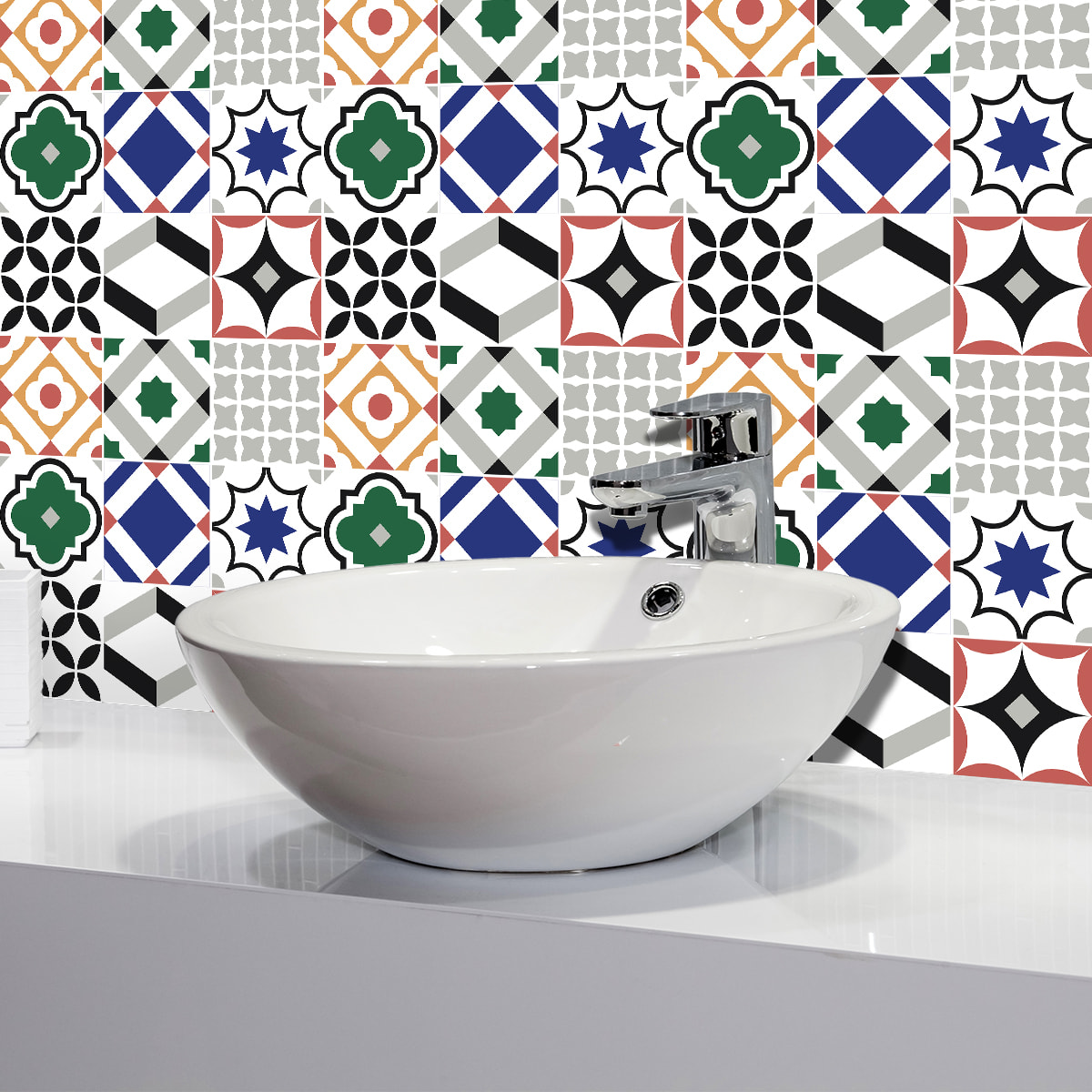 Stickers muraux - Sticker Mural Carrelage adhésif Cuisine Salle de Bain - 9 STICKERS CARRELAGES AZULEJOS DALIDAH