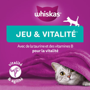 WHISKAS Aliment complémentaire Jeu Vitalité au poulet pour chat 8x45g