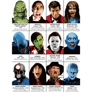 Affiche - Iconic Horror movies Villains - Olivier Bourdereau