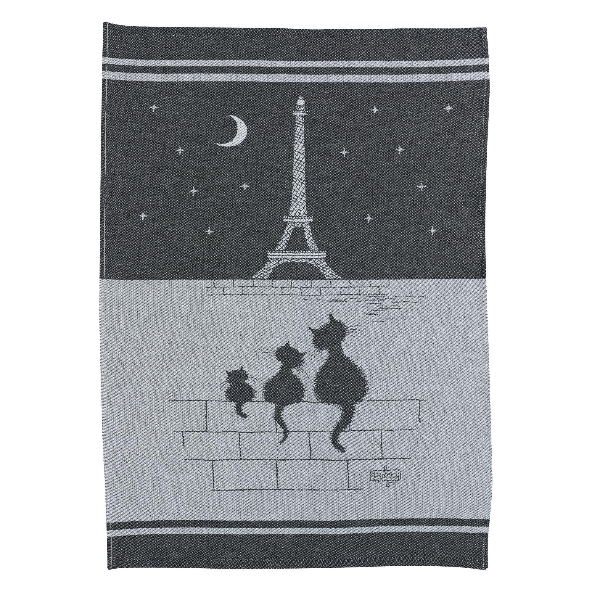 Torchon jacquard Chats Tour Eiffel