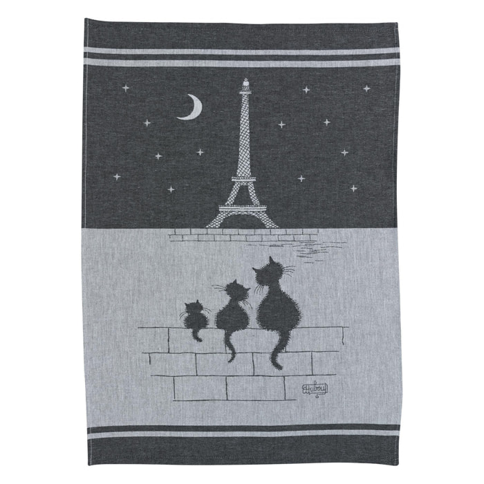 Torchon jacquard Chats Tour Eiffel