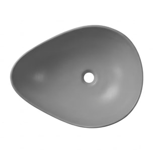 Vasque à poser design asymétrique 50,5 x 38 x 19 cm sans trop-plein gris mat PixL (CEPX5038GRM)