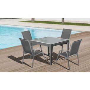 Table de jardin extensible en verre trempé 90-180cm