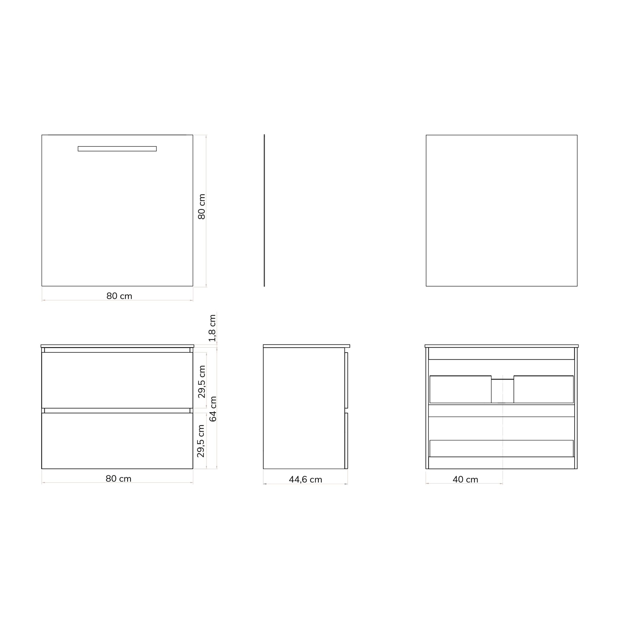 Ensemble de salle de bain SEA Alday, 80cm, Bois Naturel
