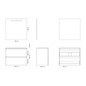 Ensemble de salle de bain SEA Alday, 80cm, Bois Naturel