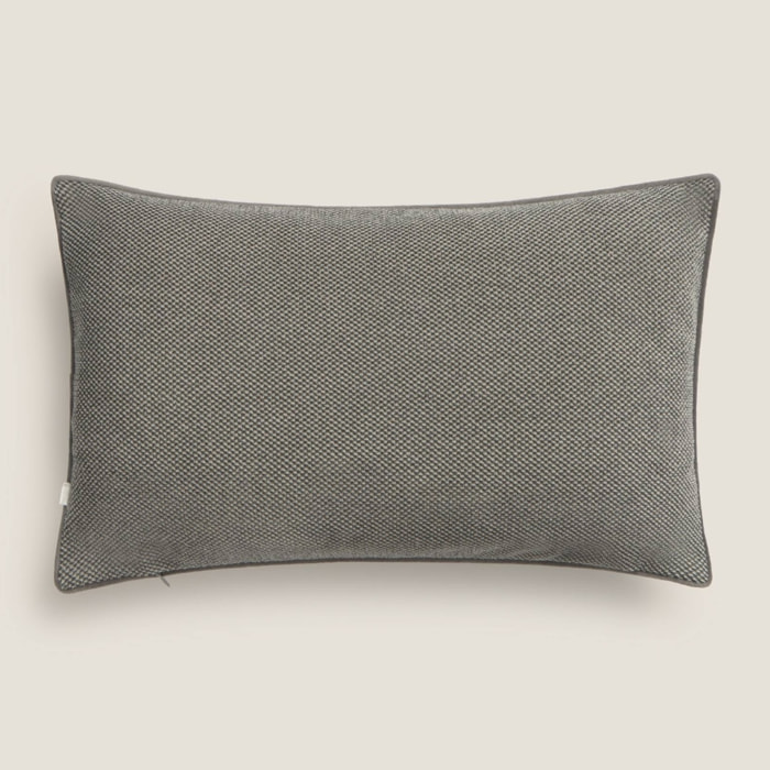 Funda cojín estructura en dos tonos monocolor Chernec color gris Poliéster