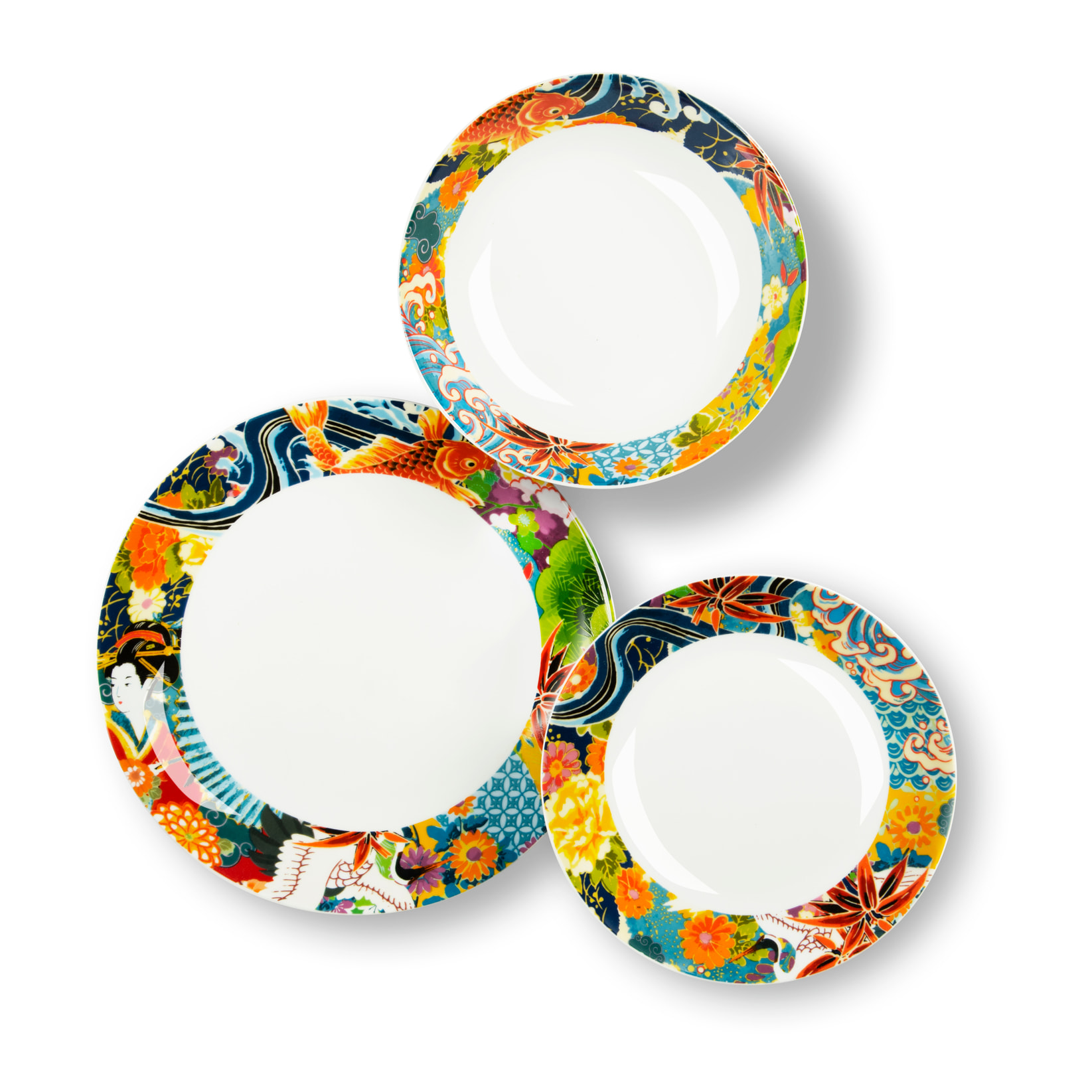 Service de table 18 pièces Excelsa – Nippon, Porcelaine Multicolore