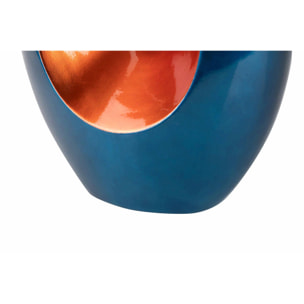 Florero Ceramica Lacada Azul Naranja 29x14x63 Cm