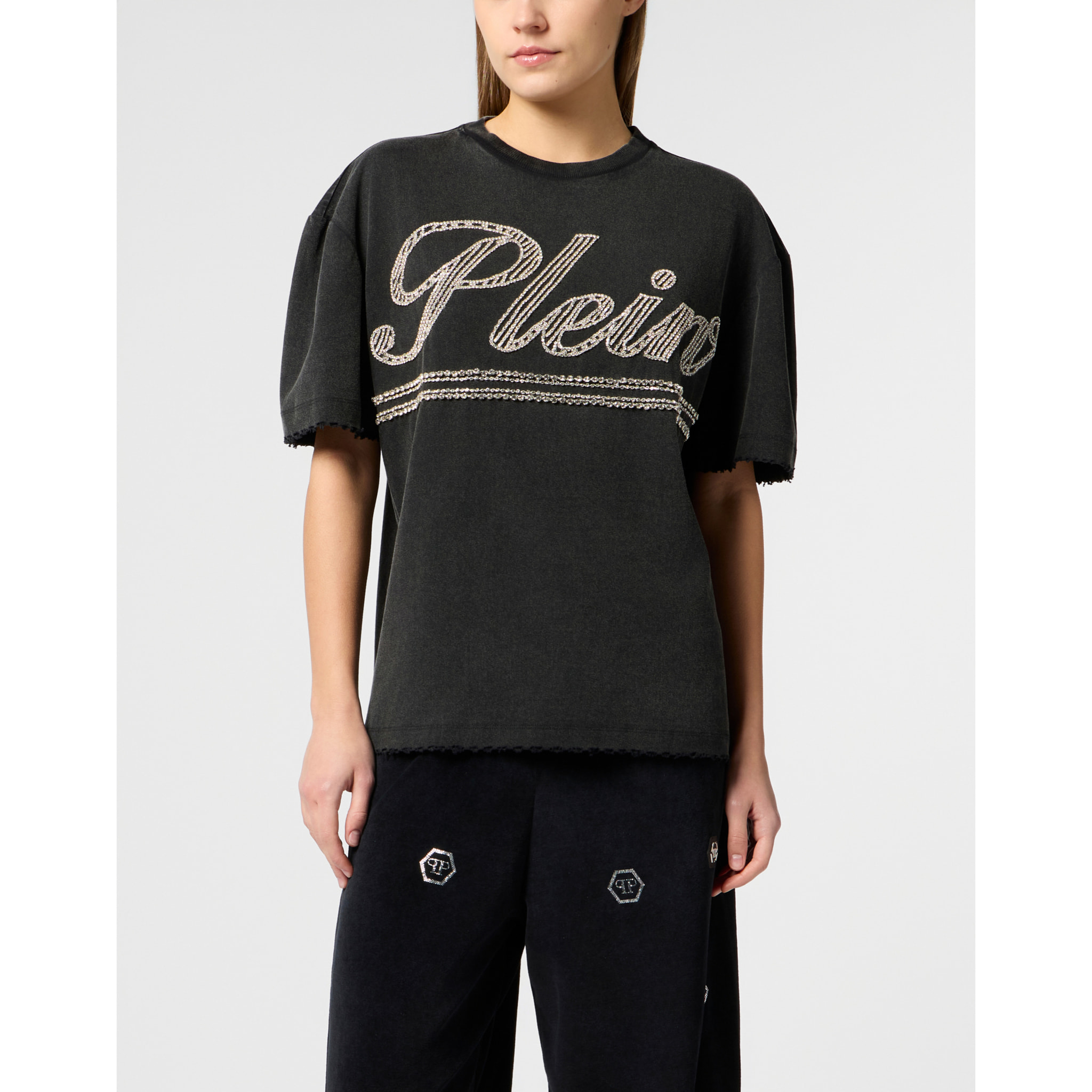 PHILIPP PLEIN Man Fit T-Shirt Strass Signature