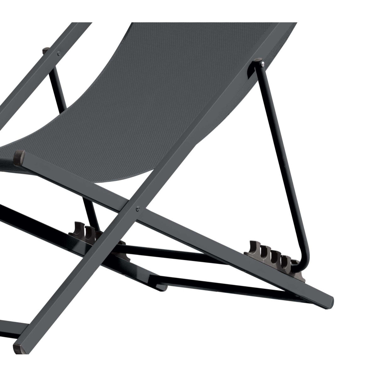 Lot de 6 chiliennes en acier - gris anthracite - PAROS
