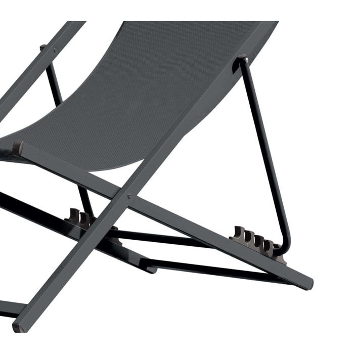 Lot de 6 chiliennes en acier - gris anthracite - PAROS
