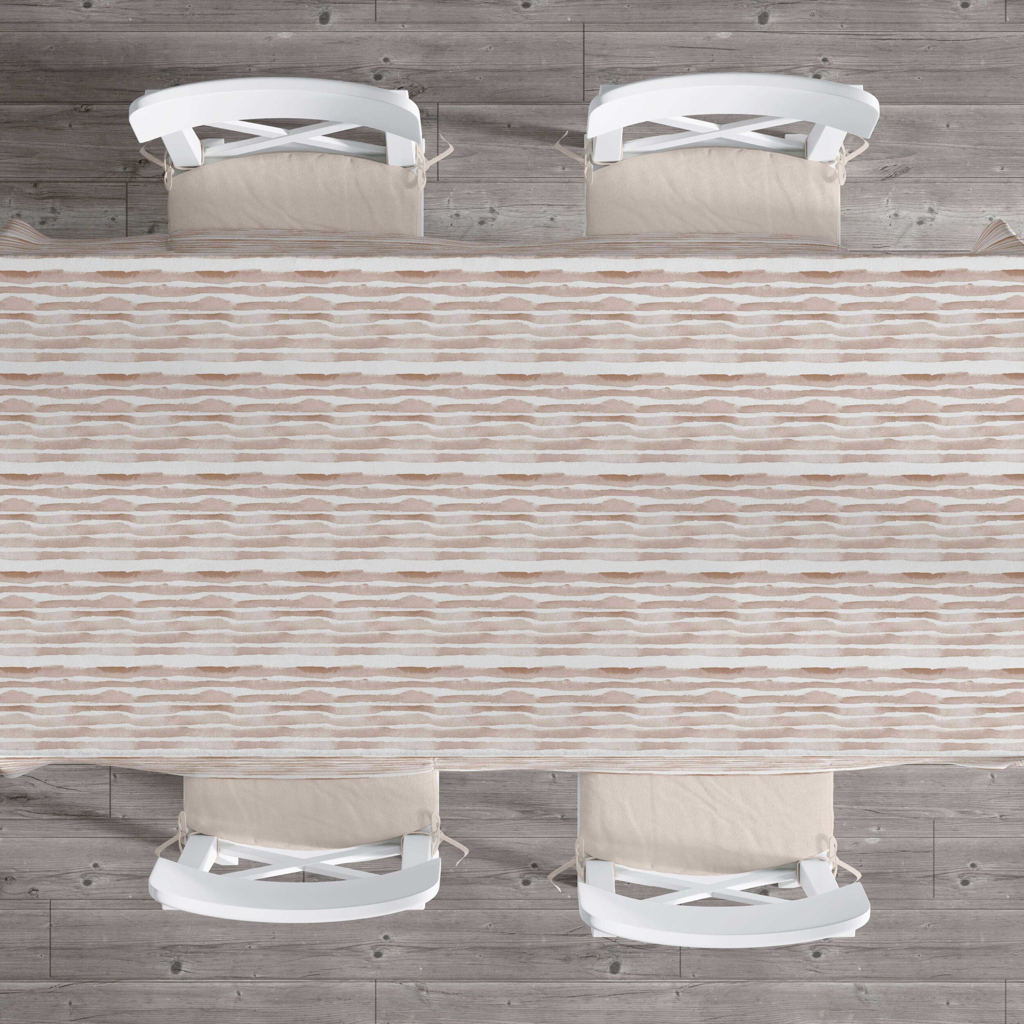 Mantel de Tela Estampado - Antimanchas - Algodón - Poliéster - Rayas Dgrade Canela