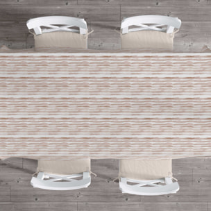 Mantel de Tela Estampado - Antimanchas - Algodón - Poliéster - Rayas Dgrade Canela