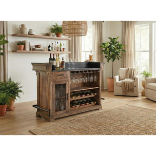 Muebles Bar de Madera de Mango 150 Cm Estilo Rústico Moderno