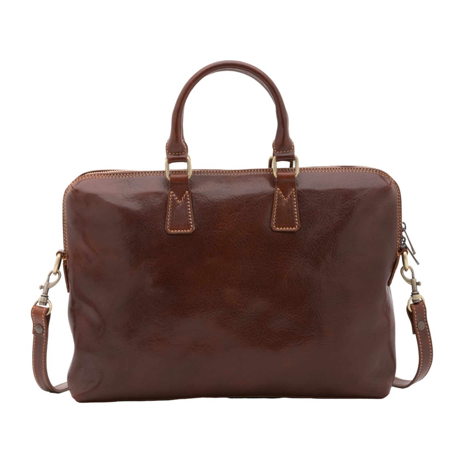 Borsa da lavoro uomo in vera pelle - Modello False - Made in Italy - 37.0 x 27.0 x 6.0 cm