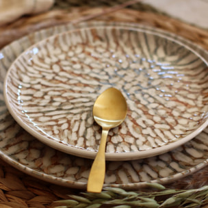 Lot de 6 assiettes à dessert en grès 20cm  AMBRE