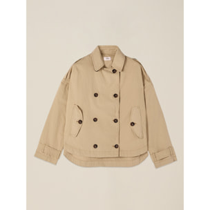 Oltre - Trench corto de algodón - Beige