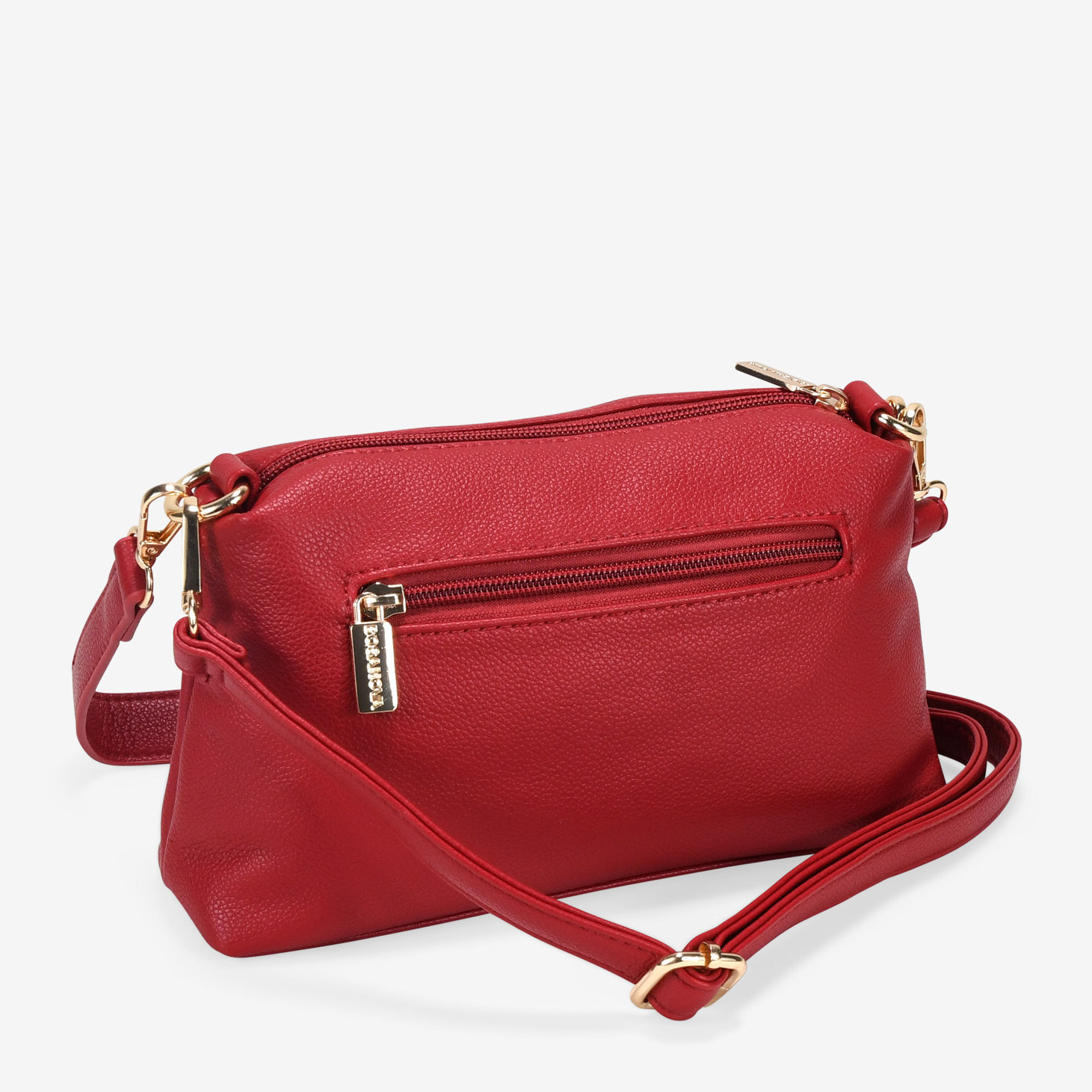 Bolso de hombro rojo pequeño con cremallera
