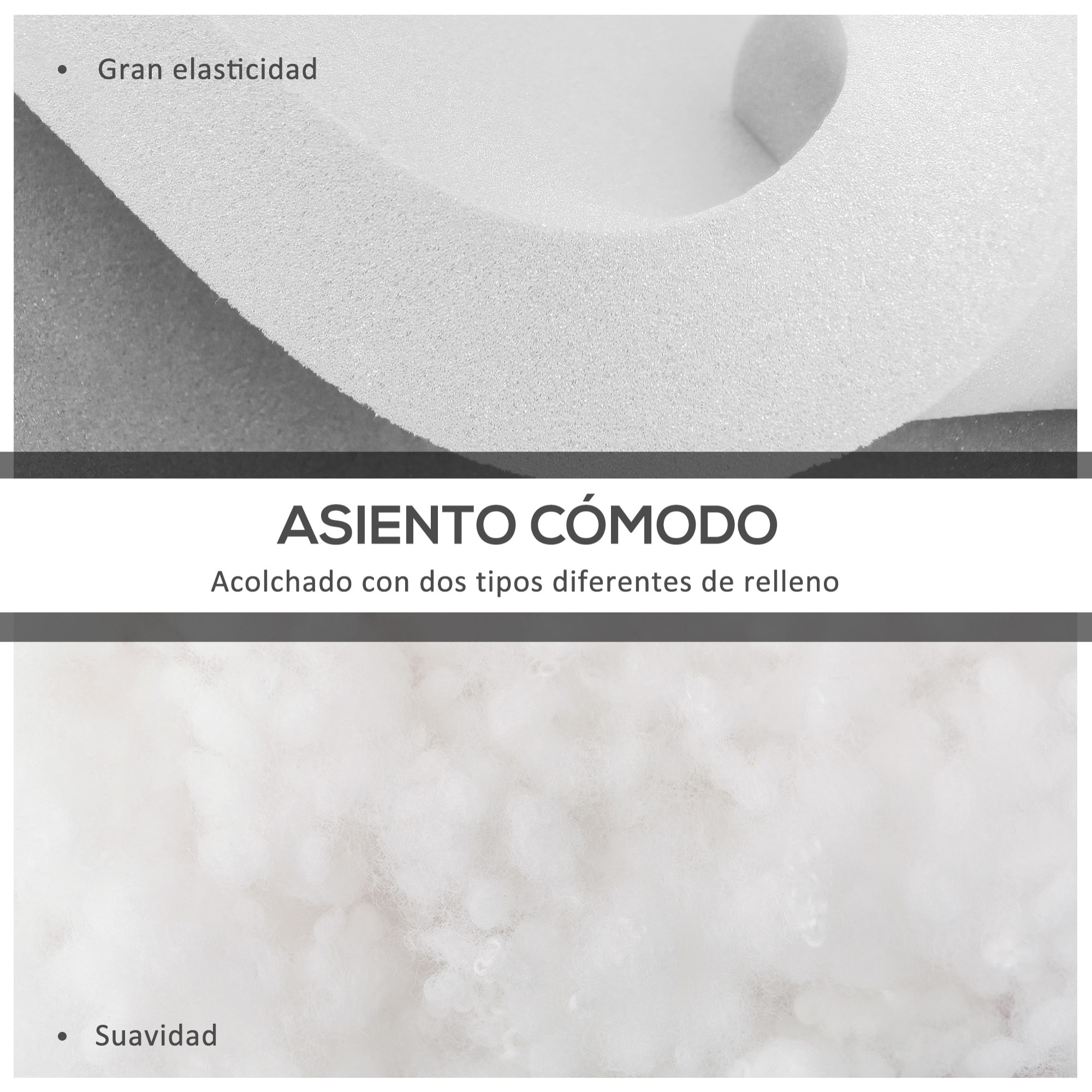 Conjunto de Cojines para Sillas de Comedor 42x42x5 cm Juego de 4 Piezas Cojines para Sillas de Jardín Impermeable con 2 Amarres de Fijación Gris Oscuro