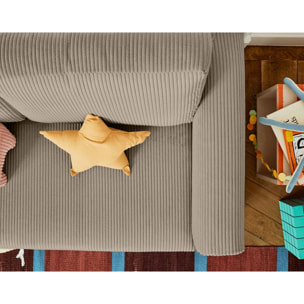 Marilia - canapé 2 places - convertible déplimousse - en velours côtelé - Taupe