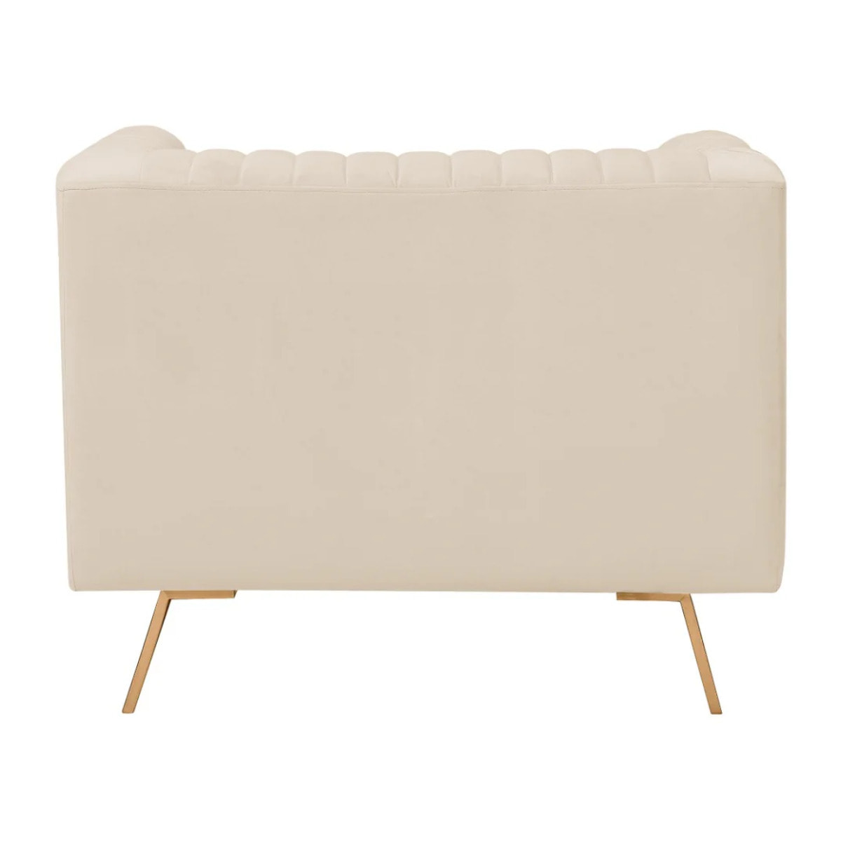Fauteuil en velours beige et pieds en métal doré - Gatsby