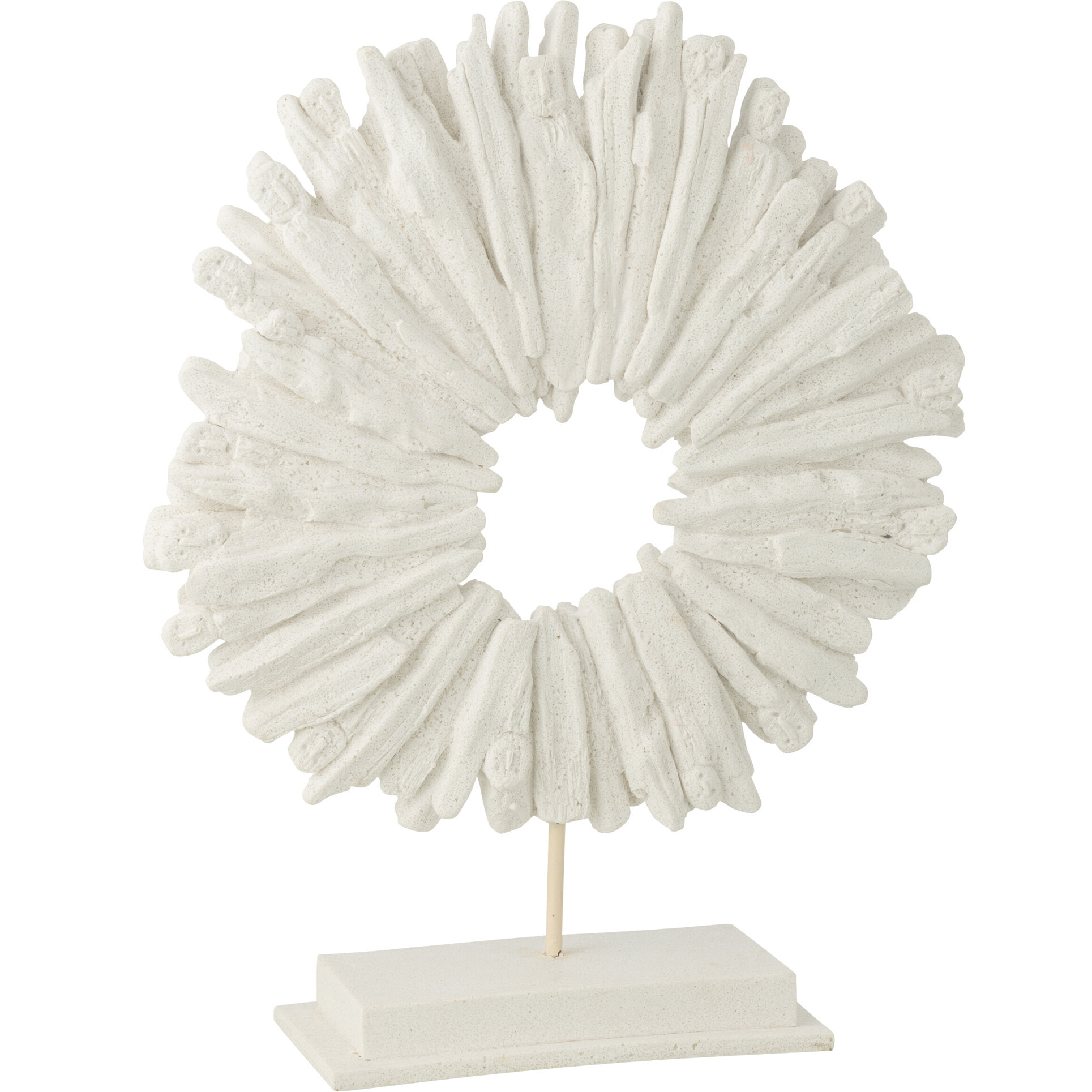 J-Line Cercle Rond décoratif - polyrésine - blanc